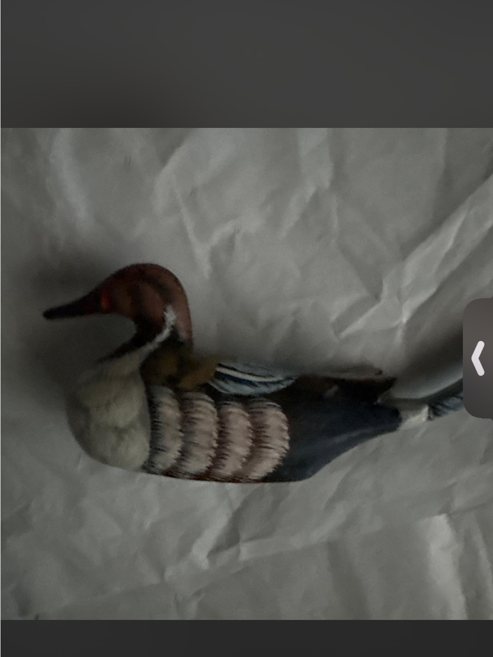 Hand-Painted Decorative all wood Bird Figurine - Multicolor